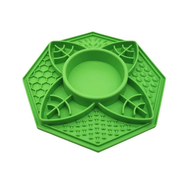 Dishes Feeders & Fountains Petsby Flower Mandala Slow Feeder Lick Mat Bowl Green