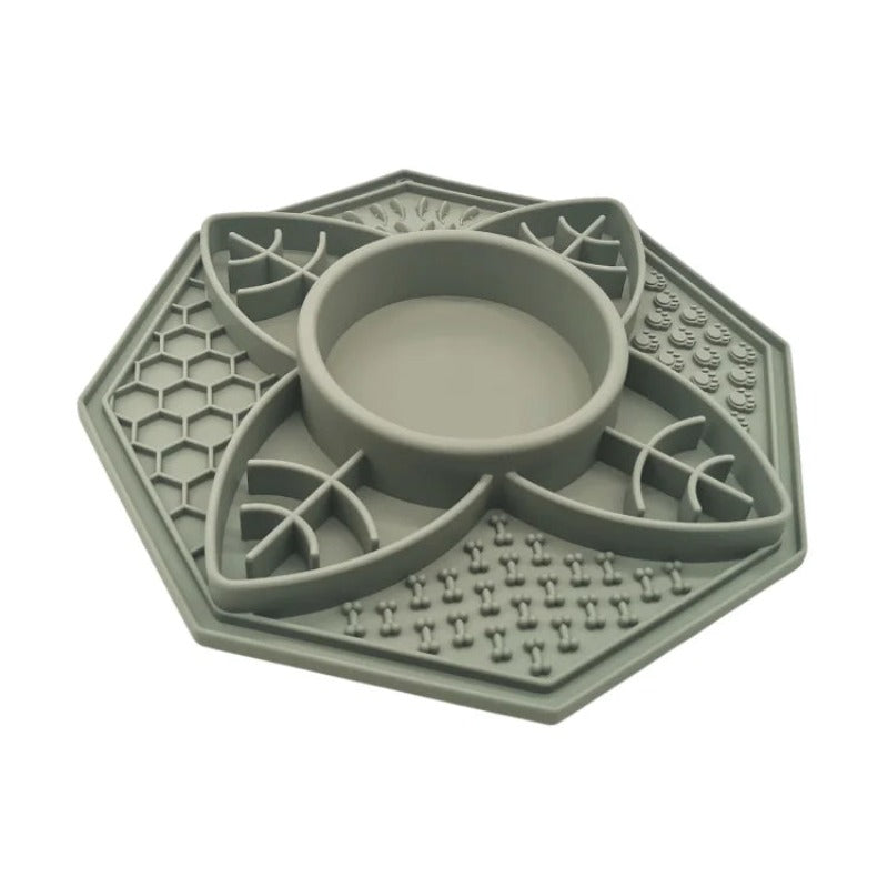 Dishes Feeders & Fountains Petsby Flower Mandala Slow Feeder Lick Mat Bowl Sage