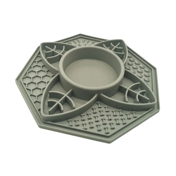 Dishes Feeders & Fountains Petsby Flower Mandala Slow Feeder Lick Mat Bowl Sage
