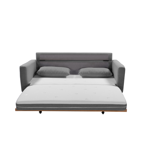 Topleo Furniture Shasa 2 Seater Pull Out Sofa Bed Grey Celadon Sofa Beds
