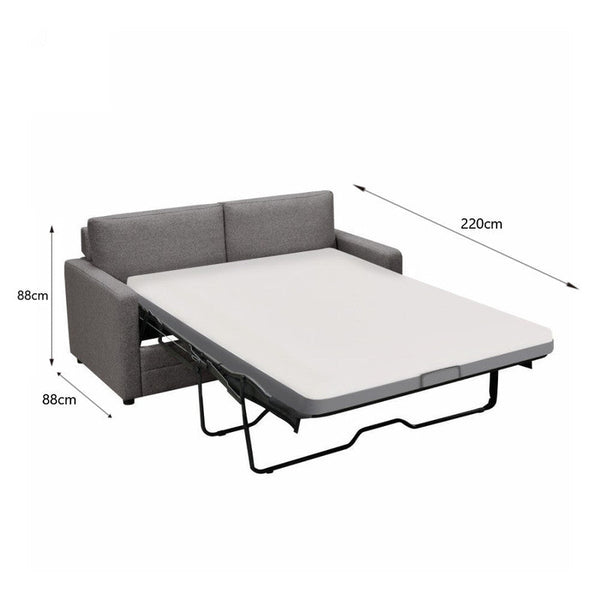 Topleo Furniture Ray 2 Seater Sofa Bed With Separate Foam Mattress Dark Grey Sofa Beds