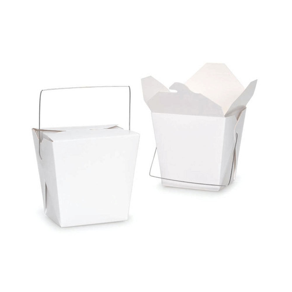 Bargene Bulk Packs 100 X 455Ml/16Oz White Noodle Box With Metal Handle Food Storage Containers