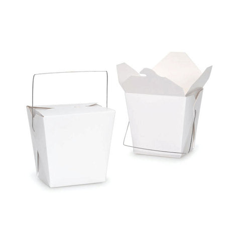 Bargene Bulk Packs 20 X 455Ml/16Oz White Noodle Box With Metal Handle Food Storage Containers