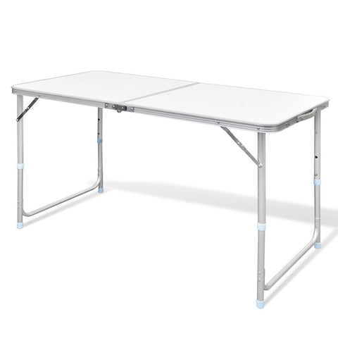 Bargene Aluminium Folding Portable Garden Camping Picnic Bbq Table Height 120 X 60 Cm White Patio & Garden Tables