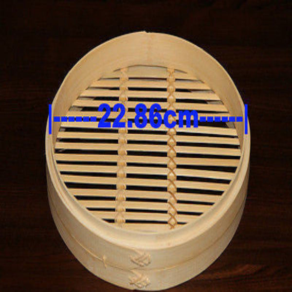 9 Inch Bamboo Steamer Set 2 Baskets With 1 Lid Steamers