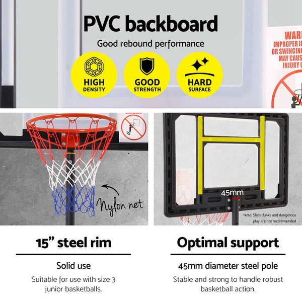 Basketballs Bargene Adjustable Portable Height Kids Basketball Stand System Net Rim Ring Hoop Set