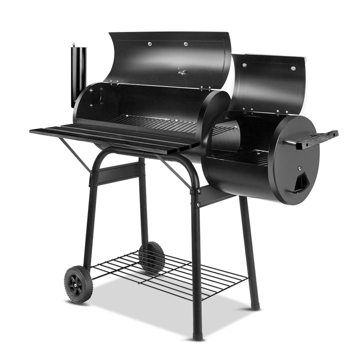 Bh 2 In1 Bbq Smoker Charcoal Grill Roaster Portable Offset Outdoor Camping Barbecue Barbecues Grills & Smokers