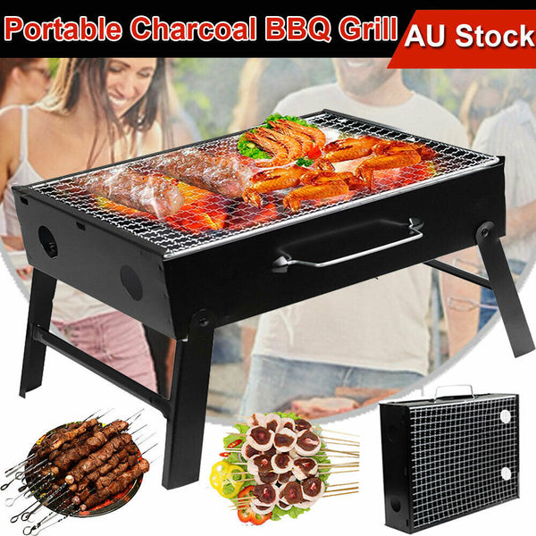 Outdoor Camping Portable & Foldable Charcoal Bbq Grill Hibachi Picnic Barbecue Barbecues Grills & Smokers
