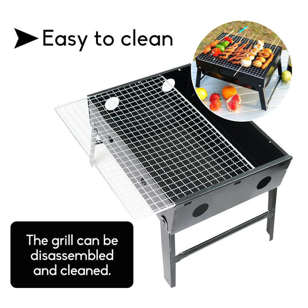 Outdoor Camping Portable & Foldable Charcoal Bbq Grill Hibachi Picnic Barbecue Barbecues Grills & Smokers