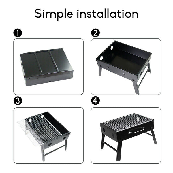 Outdoor Camping Portable & Foldable Charcoal Bbq Grill Hibachi Picnic Barbecue Barbecues Grills & Smokers