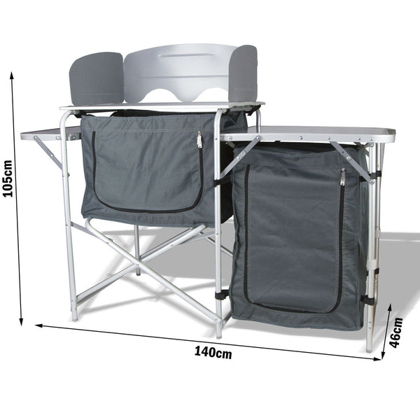 Single Pantry Storage Camping Kitchen Shelf Cupboard Windshield Cook Table Other Camping Cooking Supplies