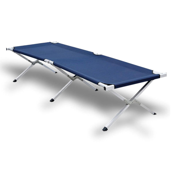 Bargene Camping Bed Folding Stretcher Light Weight W/ Carry Bag Portable Navy Sleeping Mats