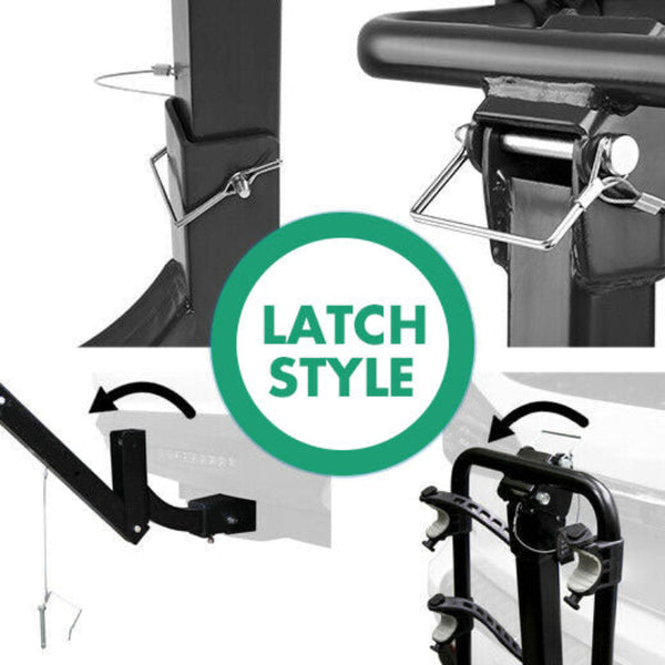 3 Bike Rack Bicycle Car Rear Carrier 2" Steel Foldable Hitch Mount Towbar Carrier & Pannier Racks
