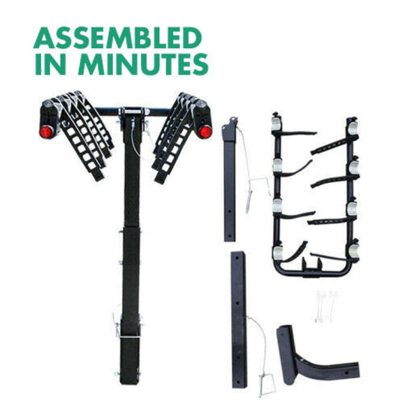 3 Bike Rack Bicycle Car Rear Carrier 2" Steel Foldable Hitch Mount Towbar Carrier & Pannier Racks