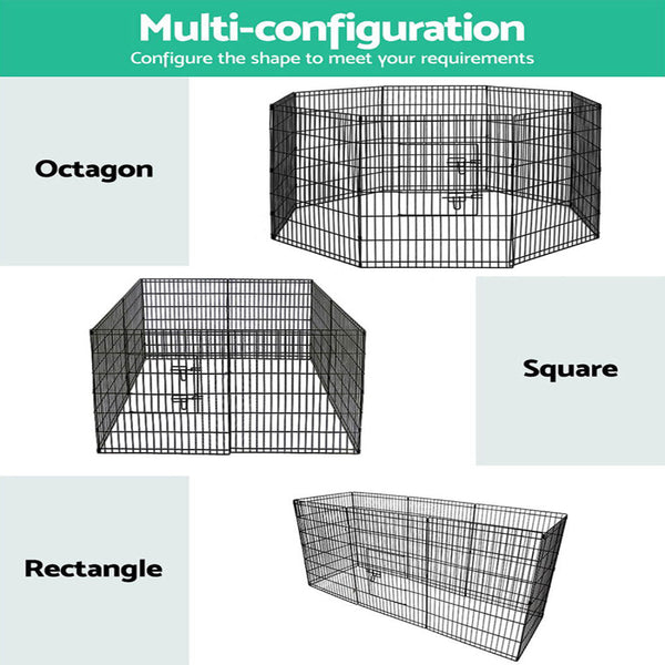 24" 8 Panel Pet Dog Playpen Puppy Exercise Cage Enclosure Fence Pen Fences & Pens