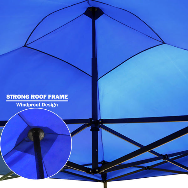 Blue Bargene 3X3m Pop Up Gazebo Outdoor Tent Folding Marquee Party Camping Market Canopy W/ Side Wall Blue Gazebos & Pergolas