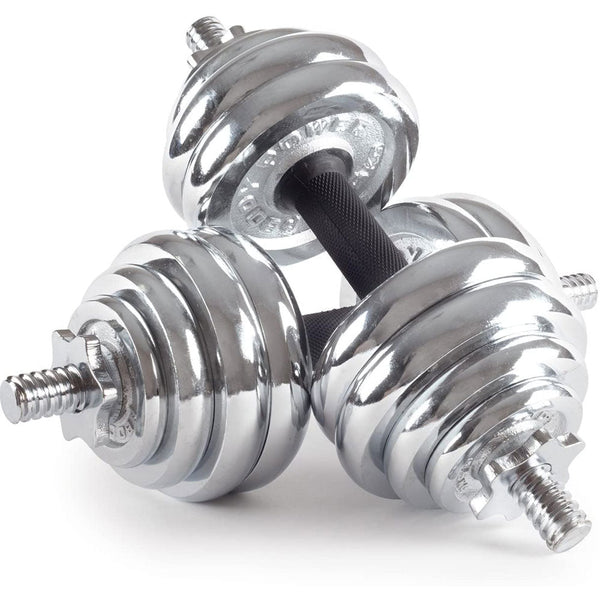 Bargene 30Kg Chrome Dumbbell Set Weight Home Gym Training Fitness Barbell Case Dumbbells