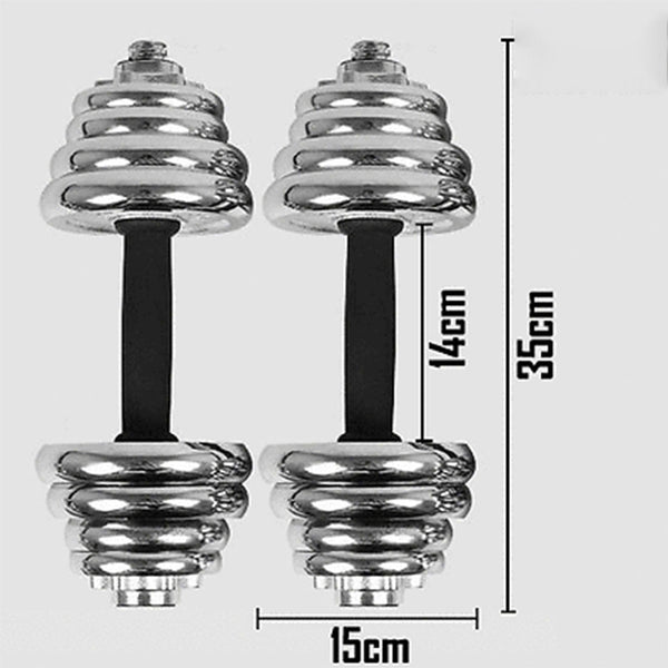 Bargene 30Kg Chrome Dumbbell Set Weight Home Gym Training Fitness Barbell Case Dumbbells