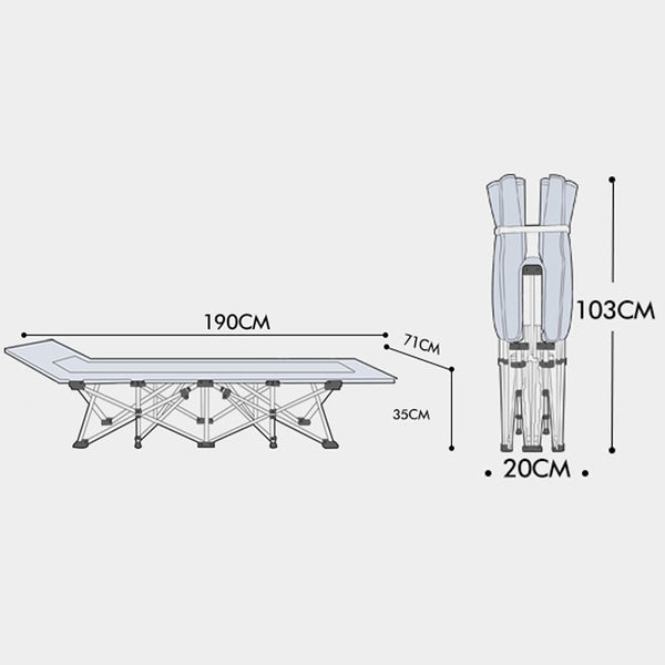 Camping Furniture Bargene Camping Portable Stretcher Single Foldable Folding Bed Recliner Mat Navy