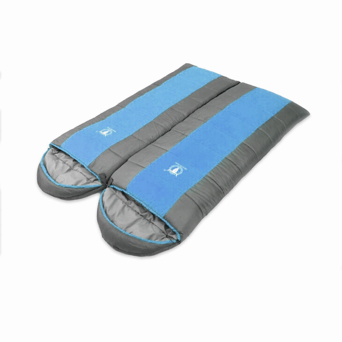 Double Camping Envelope Twin Sleeping Bag Thermal Tent Hiking Winter 15C Blue Sleeping Bags