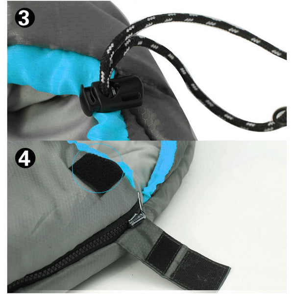 Double Camping Envelope Twin Sleeping Bag Thermal Tent Hiking Winter 15C Blue Sleeping Bags