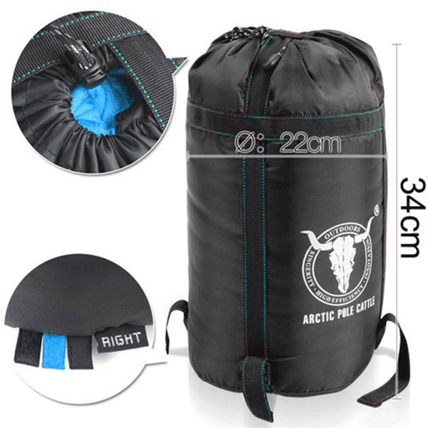 Double Camping Envelope Twin Sleeping Bag Thermal Tent Hiking Winter 15C Blue Sleeping Bags