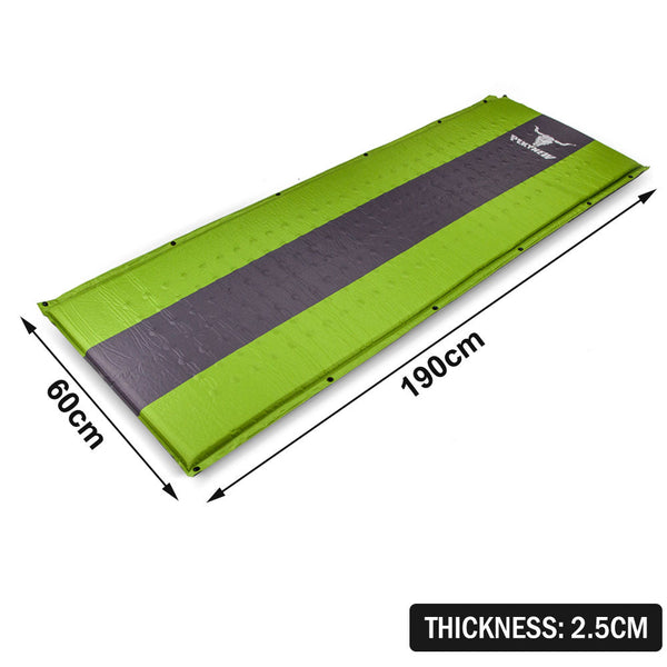 Self Inflating Mattress Sleeping Mat Air Bed Camping Camp Hiking Joinable Single Green Sleeping Mats
