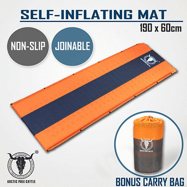 Self Inflating Mattress Sleeping Mat Air Bed Camping Camp Hiking Joinable Single Orange Sleeping Mats