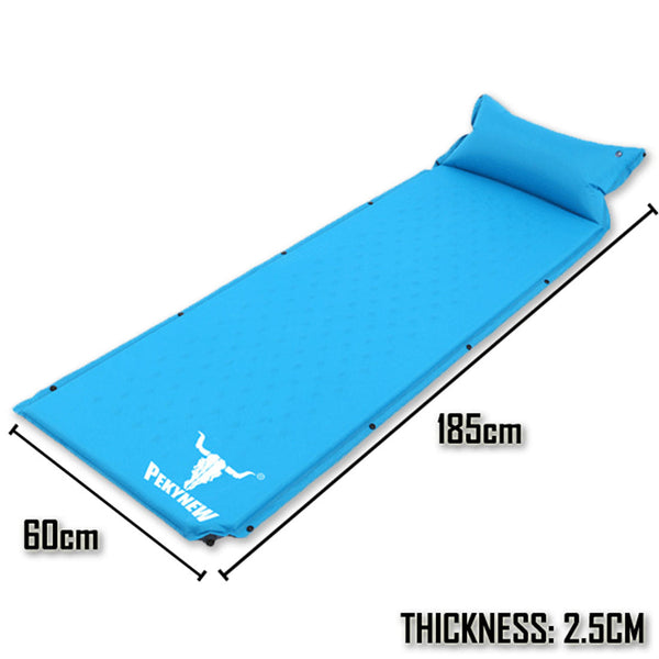 Double Air Bed Self Inflating Mattress Sleeping Camping Hiking Joinable Blue Inflatable Mattresses & Airbeds