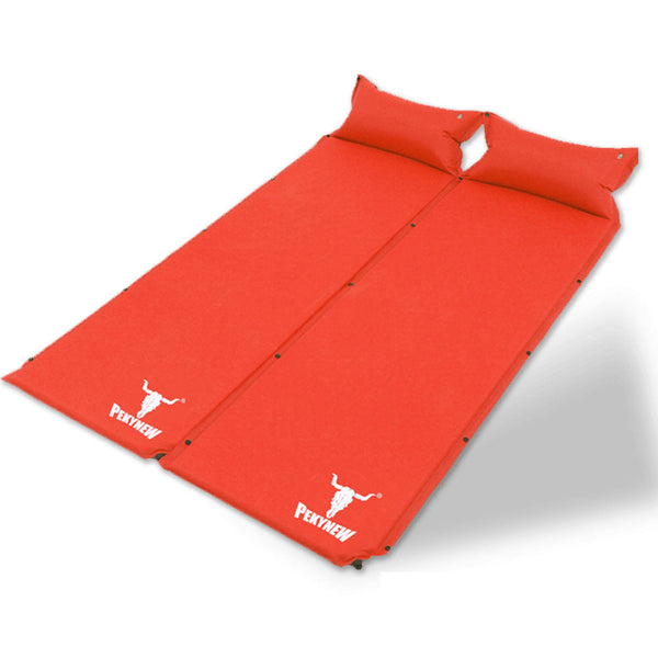 Double Air Bed Self Inflating Mattress Sleeping Camping Hiking Joinable Red Inflatable Mattresses & Airbeds