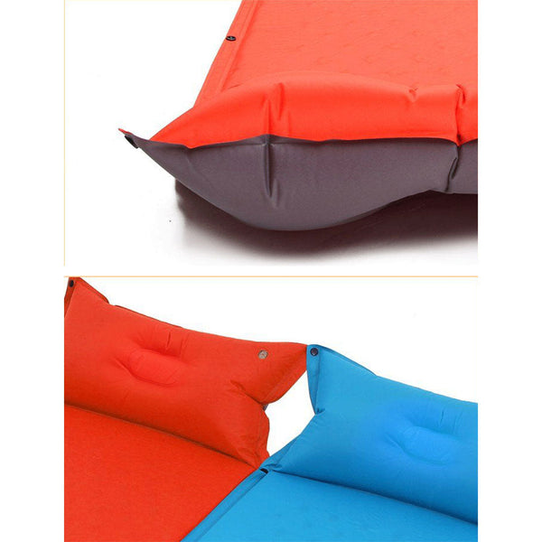 Double Air Bed Self Inflating Mattress Sleeping Camping Hiking Joinable Red Inflatable Mattresses & Airbeds