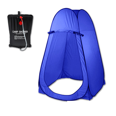 Pop Upportable Privacy Shower Room Tent & 20L Outdoor Camping Water Bag Camp Set Blue Portable Showers & Accessories