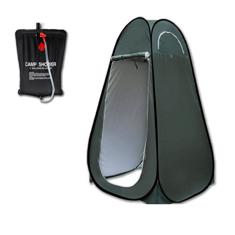 Pop Up Portable Privacy Shower Room Tent & 20L Outdoor Camping Water Bag Camp Set Green Portable Showers & Accessories