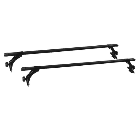 Bh 120Cm Universal Rain Gutter Car Roof Rack Cross Bars Black Brackets Medium Car Racks