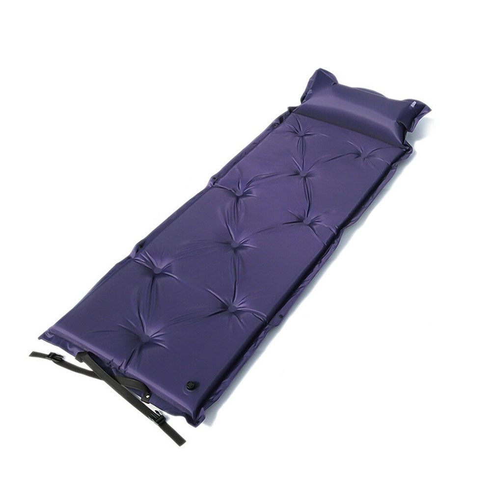 Self Inflating Mattress Camping Hiking Airbed Mat Sleeping With Pillow Bag Camp Navy Sleeping Mats