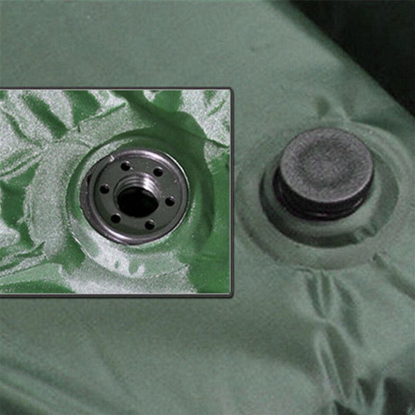 Double Self Inflating Mattress Camping Hiking Airbed Camp Mat Sleeping Pillow W/ Bag Green Sleeping Mats