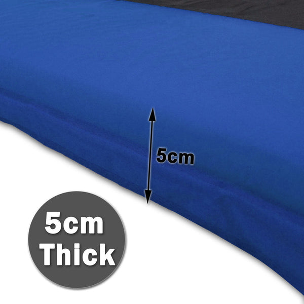 Double Self Inflating Mattress Sleeping Air Bed Camping Hiking Joinable Blue Sleeping Mats