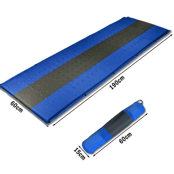 Self Inflating Mattress Sleeping Pad Mat Air Bed Camping Camp Hiking Joinable Blue Sleeping Mats