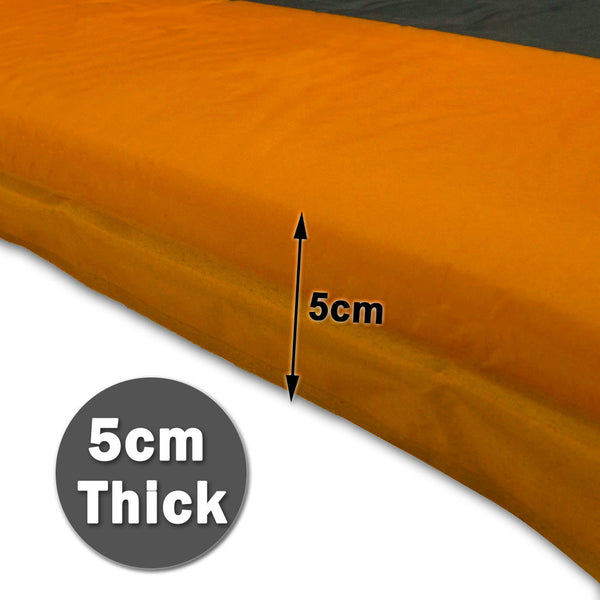 Double Self Inflating Mattress Sleeping Mat Air Bed Camping Hiking Joinable Orange Sleeping Mats