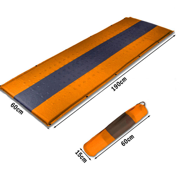Self Inflating Mattress Sleeping Pad Mat Air Bed Camping Camp Hiking Joinable Orange Sleeping Mats