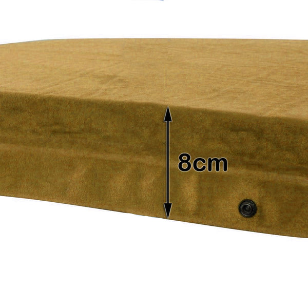 Self Inflating Mattress Sleeping Suede Mat Air Bed Camping Camp Hiking Joinable Beige Sleeping Mats