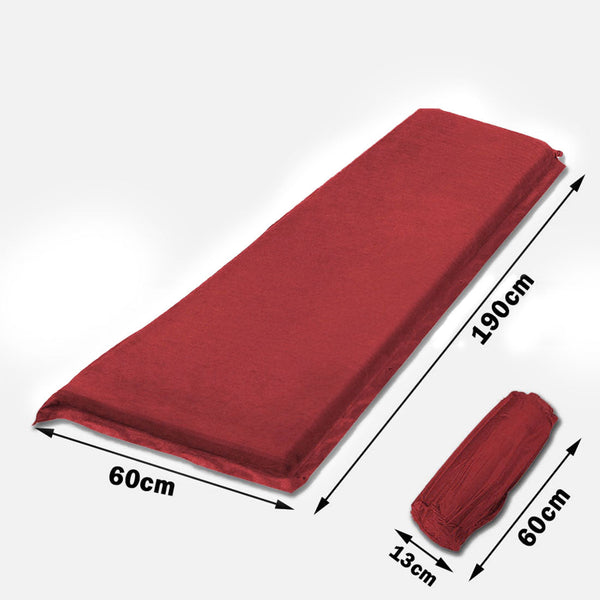 Self Inflating Mattress Sleeping Suede Mat Air Bed Camping Camp Hiking Joinable Red Sleeping Mats