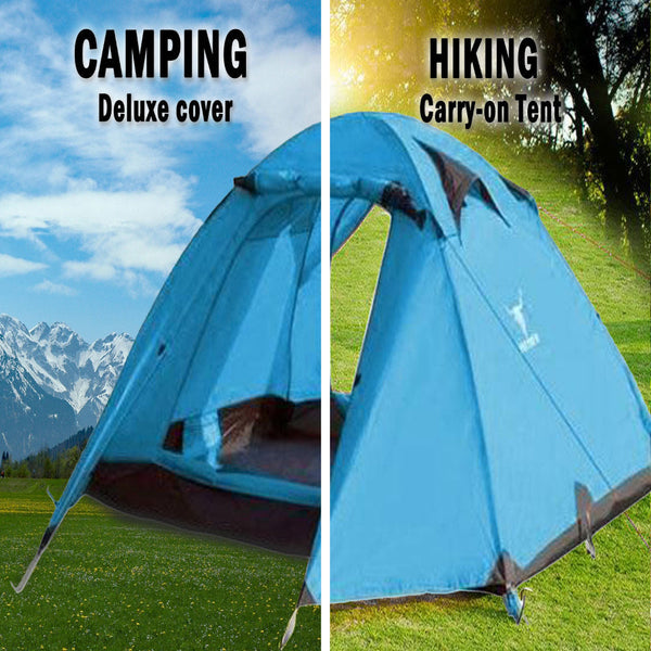 Bh 2 Person Outdoor Lightweight Cycling Hiking Backpacking Camping Waterproof Tent Blue Tents