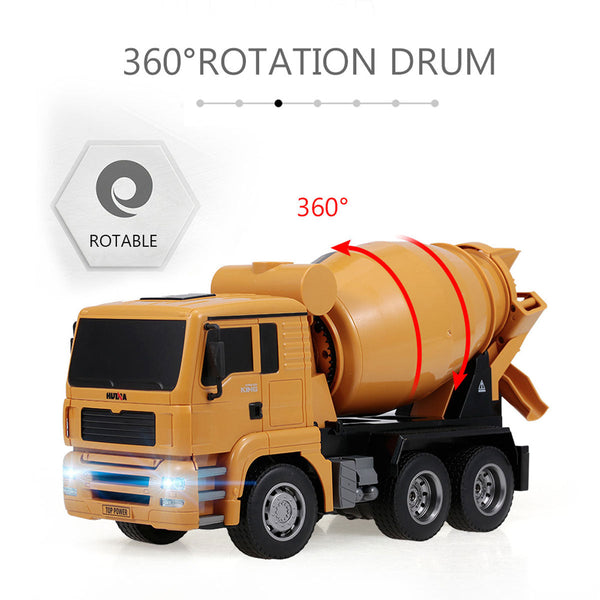 Huina 1/18 Rc Engineering Construction Concrete Cement Mixer Truck Remote Control Toy Kids Gift Other Rc Model Vehicles & Kits