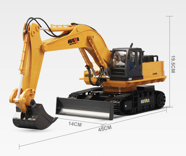 Huina 1/16 11Ch Rc Alloy Excavator Construction Engineering Digger Vehicle Toy Other Rc Model Vehicles & Kits