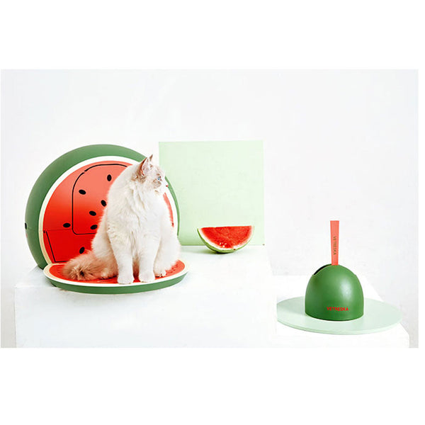 Vetreska Fruity Portable Cat Kitty Toilet Litter Box Tray House Lid Scoop Set Watermelon Cat Litter