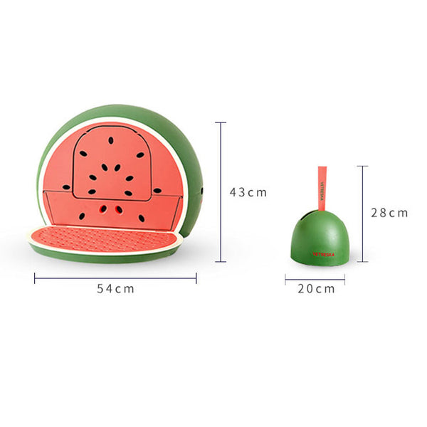 Vetreska Fruity Portable Cat Kitty Toilet Litter Box Tray House Lid Scoop Set Watermelon Cat Litter