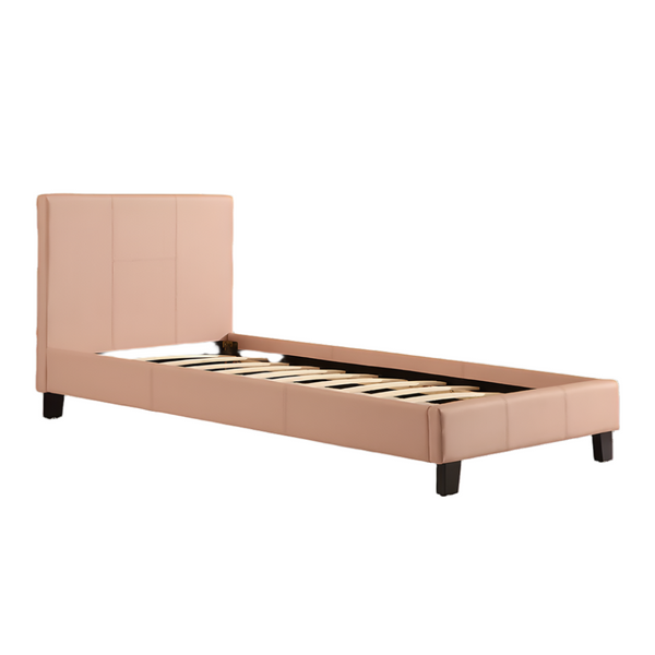 Palermo Single Pu Leather Bed Frame Pink Single Bed Frames