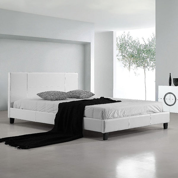 Palermo Queen Pu Leather Bed Frame White Queen Bed Frames