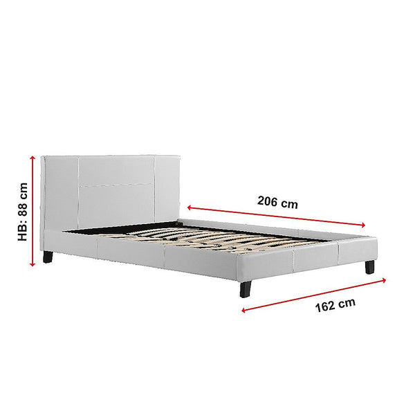 Palermo Queen Pu Leather Bed Frame White Queen Bed Frames